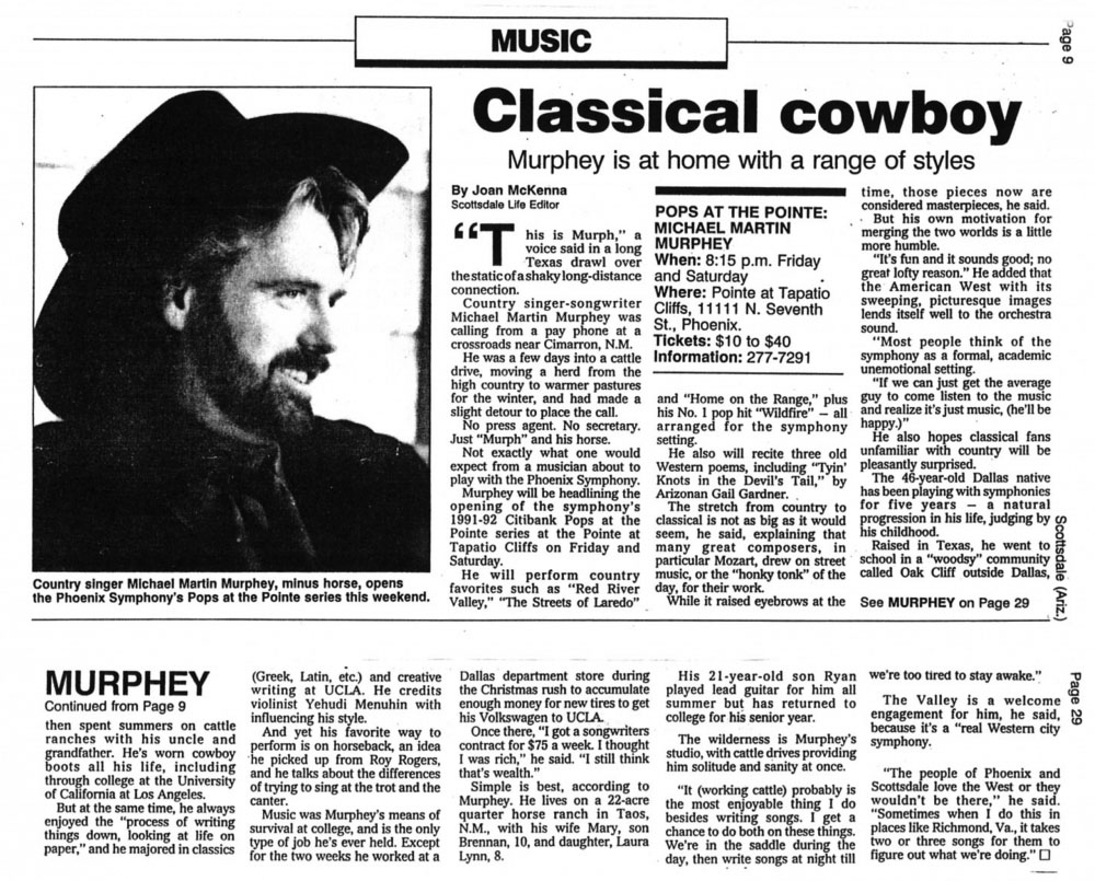 Classical Cowboy: Murphey is at Home with a Range of Styles