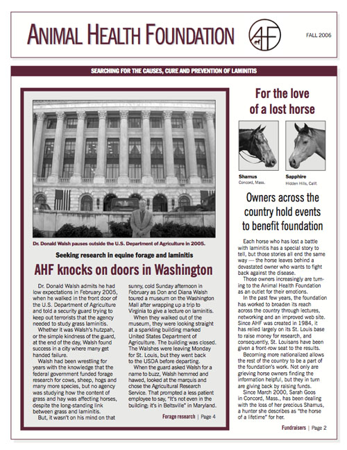 AHF Newsletter Cover